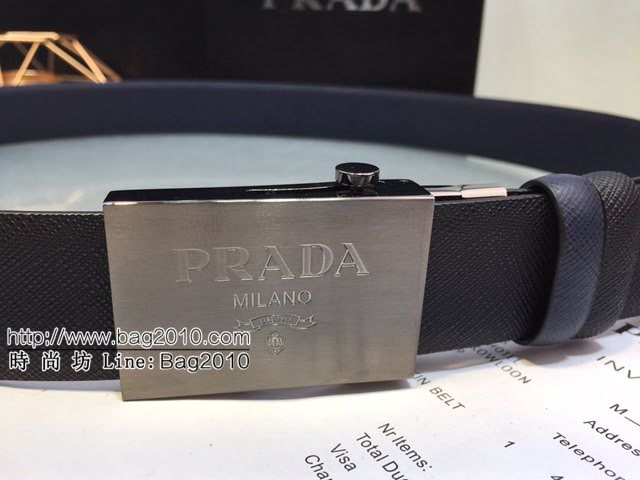 PRADA男士皮帶 普拉達經典Prada標識雙面穿腰帶  jjp2061